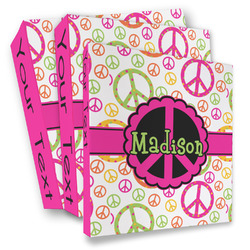 Peace Sign 3 Ring Binder - Full Wrap (Personalized)