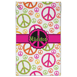 Peace Sign Golf Towel - Poly-Cotton Blend - Large w/ Name or Text