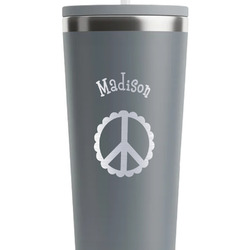 Peace Sign RTIC Everyday Tumbler with Straw - 28oz - Grey - Double-Sided (Personalized)