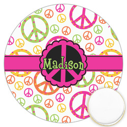Peace Sign Printed Cookie Topper - 3.25" (Personalized)