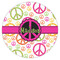 Peace Sign Icing Circle - Large - Single