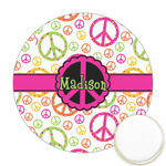 Peace Sign Printed Cookie Topper - Round (Personalized)