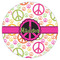 Peace Sign Icing Circle - Medium - Single