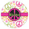 Peace Sign Icing Circle - Small - Single