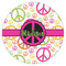 Peace Sign Icing Circle - XSmall - Single