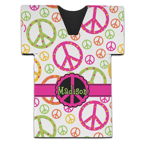 Custom Peace Sign Jersey Bottle Cooler (Personalized)