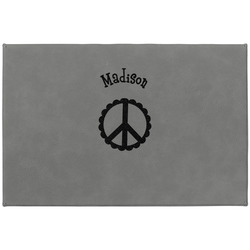 Peace Sign Large Gift Box w/ Engraved Leather Lid (Personalized)