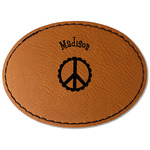 Peace Sign Faux Leather Iron On Patch - Oval (Personalized)