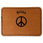 Peace Sign Faux Leather Iron On Patch - Rectangle (Personalized)