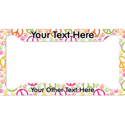 Peace Sign License Plate Frame - Style A (Personalized)
