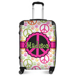 Peace Sign Suitcase - 24" Medium - Checked (Personalized)