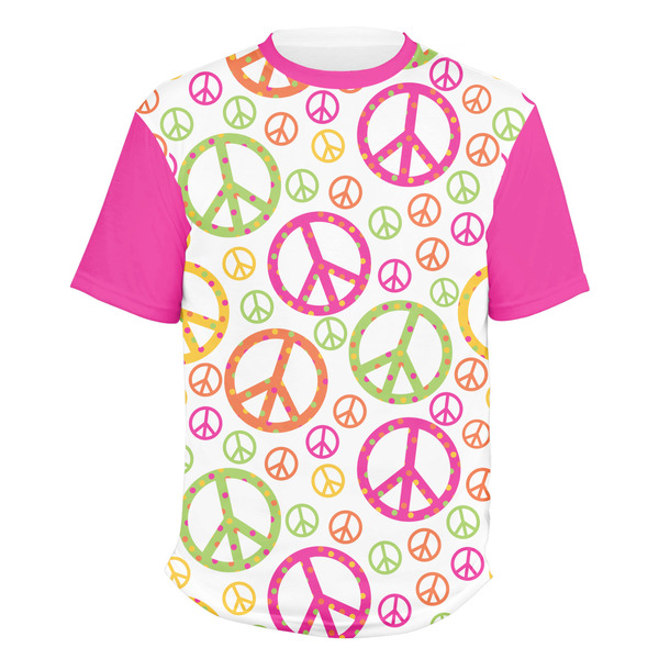 Custom Peace Sign Men's Crew T-Shirt - Large