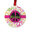 Peace Sign Metal Ball Ornament - Front