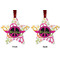 Peace Sign Metal Star Ornament - Front and Back