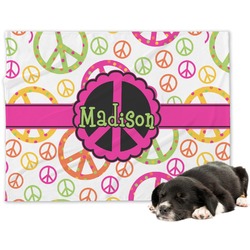 Peace Sign Dog Blanket - Regular (Personalized)