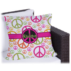 Peace Sign Outdoor Pillow - 18" (Personalized)
