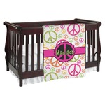 Peace Sign Baby Blanket (Double Sided) (Personalized)