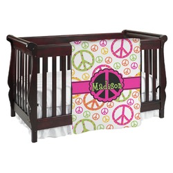 Peace Sign Baby Blanket (Double Sided) (Personalized)