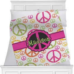 Peace Sign Minky Blanket - Toddler / Throw - 60"x50" - Single Sided (Personalized)