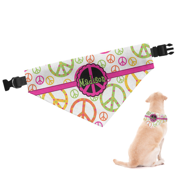 Custom Peace Sign Dog Bandana - Large (Personalized)