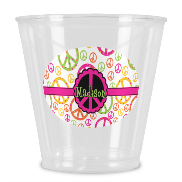 Custom Peace Sign Plastic Shot Glass (Personalized)