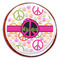 Peace Sign Printed Icing Circle - Large - On Cookie