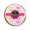 Peace Sign Printed Icing Circle - Small - On Cookie