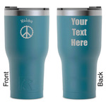 Peace Sign RTIC Tumbler - Dark Teal - Laser Engraved - Double-Sided (Personalized)