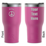 Peace Sign RTIC Tumbler - Magenta - Laser Engraved - Double-Sided (Personalized)