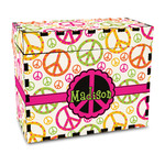 Peace Sign Wood Recipe Box - Full Color Print (Personalized)