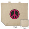 Peace Sign Reusable Cotton Grocery Bag - Front & Back View