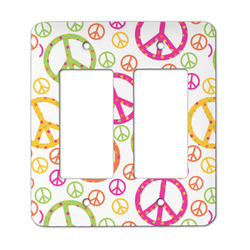 Peace Sign Rocker Style Light Switch Cover - Two Switch