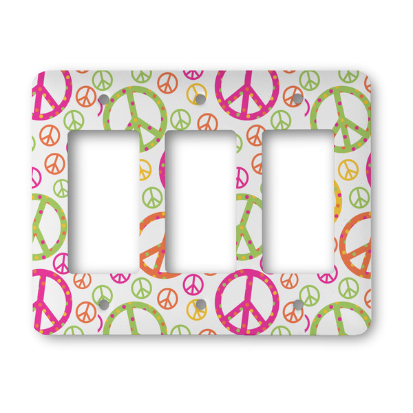 Custom Peace Sign Rocker Style Light Switch Cover - Three Switch