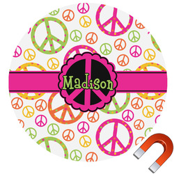 Peace Sign Round Car Magnet - 10" (Personalized)