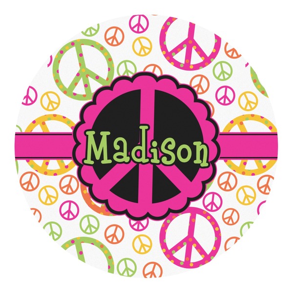 Custom Peace Sign Round Decal - Medium (Personalized)