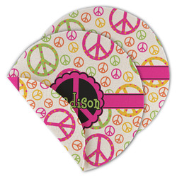 Peace Sign Round Linen Placemat - Double Sided - Set of 4 (Personalized)