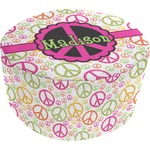 Peace Sign Round Pouf Ottoman (Personalized)