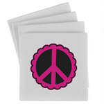 Peace Sign Absorbent Stone Coasters - Set of 4