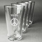 Peace Sign Set of Four Engraved Pint Glasses - Set View
