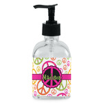 Peace Sign Glass Soap & Lotion Bottle - Single Bottle (Personalized)
