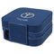 Peace Sign Travel Jewelry Boxes - Leather - Navy Blue - View from Rear