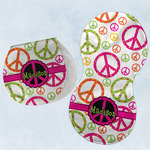 Peace Sign Burp Pads - Velour - Set of 2 w/ Name or Text