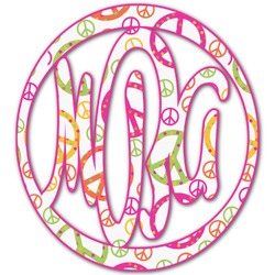 Peace Sign Monogram Decal - Small (Personalized)