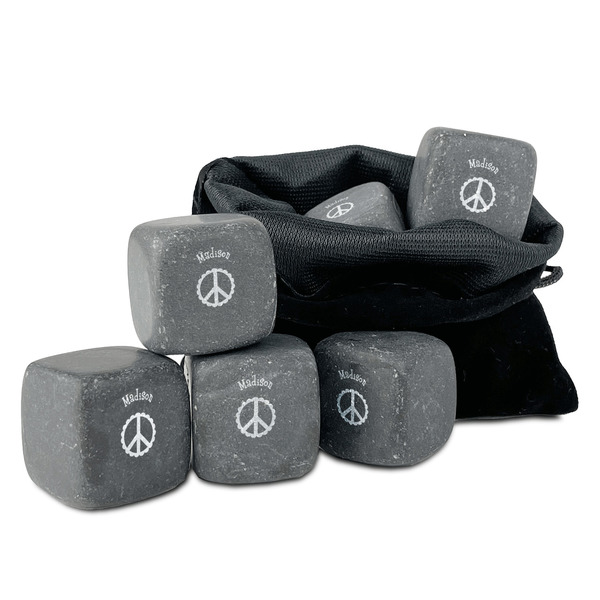 Custom Peace Sign Whiskey Stone Set - Set of 9 (Personalized)