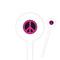 Peace Sign White Plastic 4" Food Pick - Round - Closeup