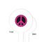 Peace Sign White Plastic 4" Food Pick - Round - Single Sided - Front & Back