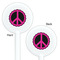 Peace Sign White Plastic 5.5" Stir Stick - Double Sided - Round - Front & Back