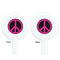 Peace Sign White Plastic 7" Stir Stick - Double Sided - Round - Front & Back