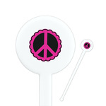 Peace Sign 7" Round Plastic Stir Sticks - White - Single Sided