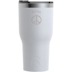 Peace Sign RTIC Tumbler - White - Engraved Front (Personalized)